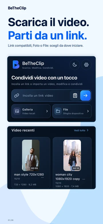iPhone · Scarica il video. Parti da un link.