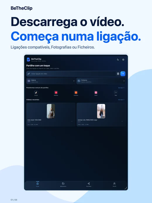 iPad · Descarrega o vídeo. Começa numa ligação.