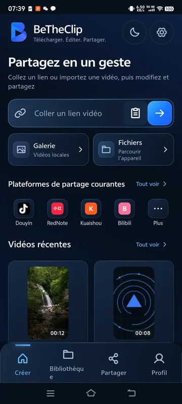 Importer un lien ou une vidéo locale